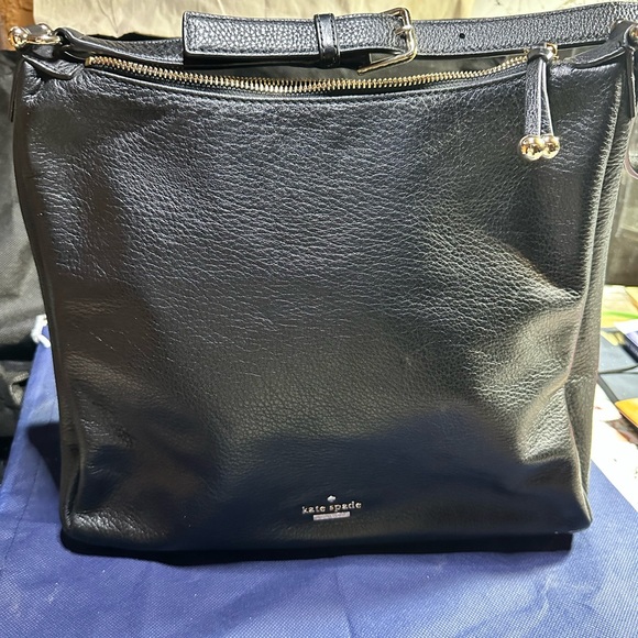 Kate Spade beautiful Black leather shoulder bag. No call outs. Very clean. - Picture 1 of 8
